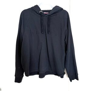 Tommy Hilfiger Black Pullover Hoodie with Subtle Logo